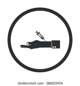 vector illustration of modern b lack icon syringe