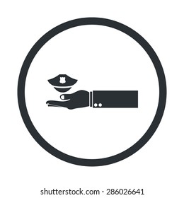 vector illustration of modern b lack icon police cap