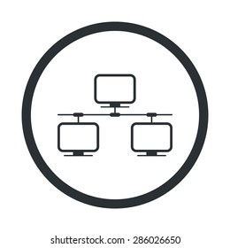 vector illustration of modern b lack icon network
