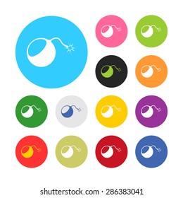 vector illustration of modern b lack icon bomb