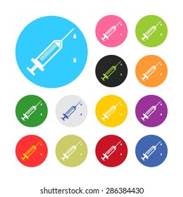 vector illustration of modern b lack icon syringe