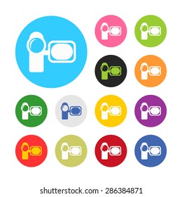 vector illustration of modern b lack icon camcorder