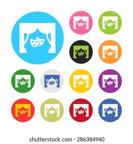 vector illustration of modern b lack icon mask movie