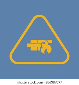 vector illustration of modern b lack icon fire wall