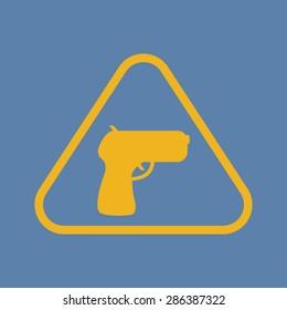 vector illustration of modern b lack icon gun