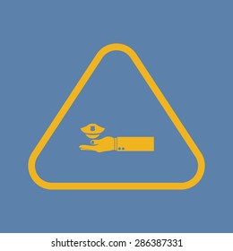 vector illustration of modern b lack icon police cap