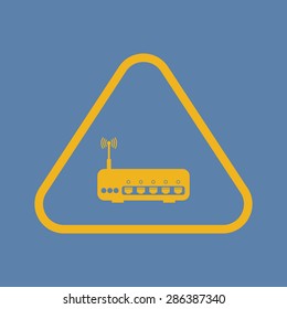 vector illustration of modern b lack icon router