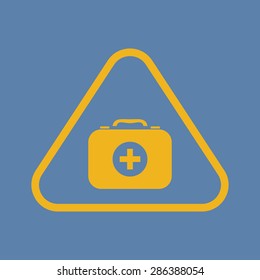 vector illustration of modern b lack icon medical bag