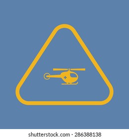 vector illustration of modern b lack icon helicopter