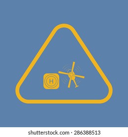 vector illustration of modern b lack icon helicopter