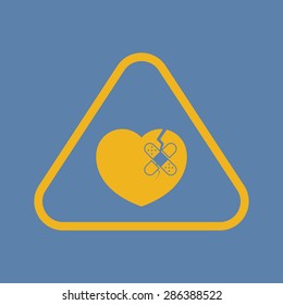 vector illustration of modern b lack icon heart