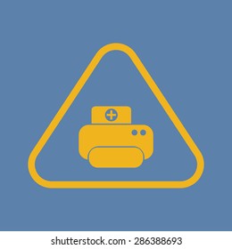 vector illustration of modern b lack icon printer