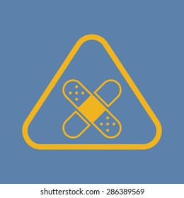 vector illustration of modern b lack icon plaster