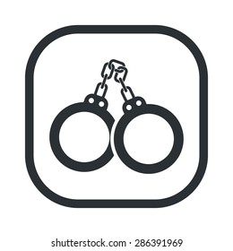 vector illustration of modern b lack icon police handcuffs
