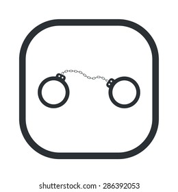 vector illustration of modern b lack icon police handcuffs