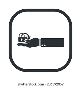 vector illustration of modern b lack icon lock