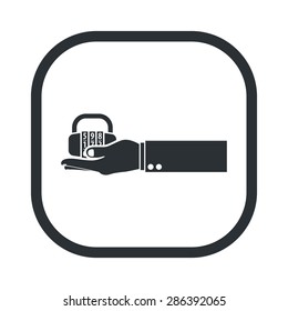 vector illustration of modern b lack icon lock