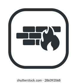 vector illustration of modern b lack icon fire wall