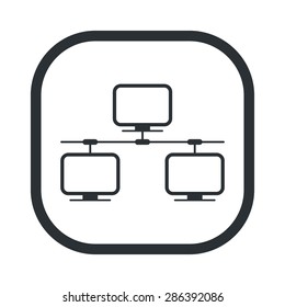 vector illustration of modern b lack icon network