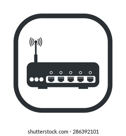 vector illustration of modern b lack icon router