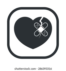 vector illustration of modern b lack icon heart