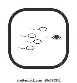 vector illustration of modern b lack icon sperm