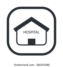 vector illustration of modern b lack icon hospital