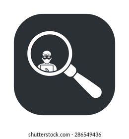 vector illustration of modern b lack icon thief