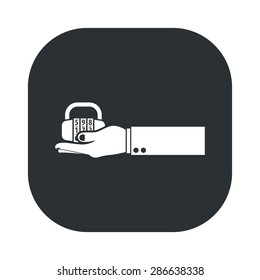vector illustration of modern b lack icon lock