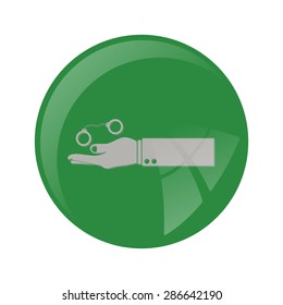 vector illustration of modern b lack icon police handcuffs