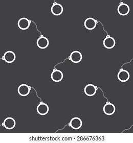 vector illustration of modern b lack icon police handcuffs