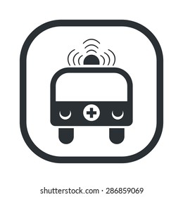 vector illustration of modern b lack icon ambulance