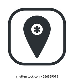 vector illustration of modern b lack icon hospital
