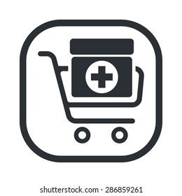 vector illustration of modern b lack icon medicines