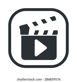 vector illustration of modern b lack icon clapper board
