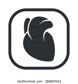 vector illustration of modern b lack icon heart organ