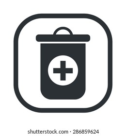 vector illustration of modern b lack icon trashcan