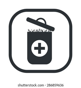 vector illustration of modern b lack icon trashcan