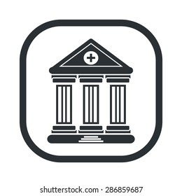 vector illustration of modern b lack icon hospital