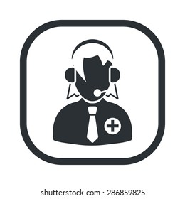 vector illustration of modern b lack icon dispatcher