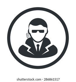 vector illustration of modern b lack icon detective