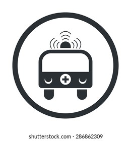 vector illustration of modern b lack icon ambulance