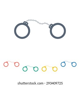 vector illustration of modern b lack icon police handcuffs