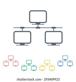 vector illustration of modern b lack icon network
