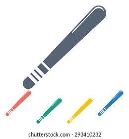 vector illustration of modern b lack icon baton protection