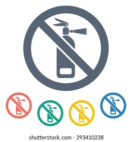 vector illustration of modern b lack icon fire extinguisher
