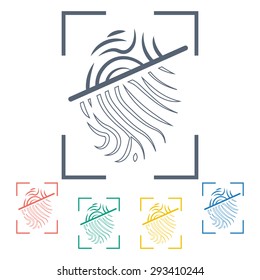 vector illustration of modern b lack icon fingerprint