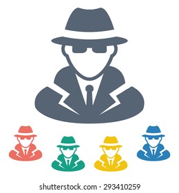 vector illustration of modern b lack icon detective