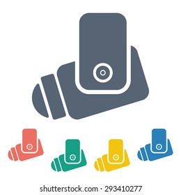vector illustration of modern b lack icon camera