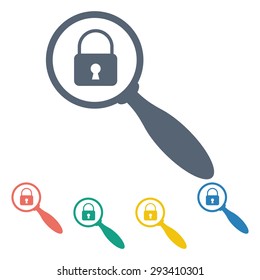 vector illustration of modern b lack icon lock